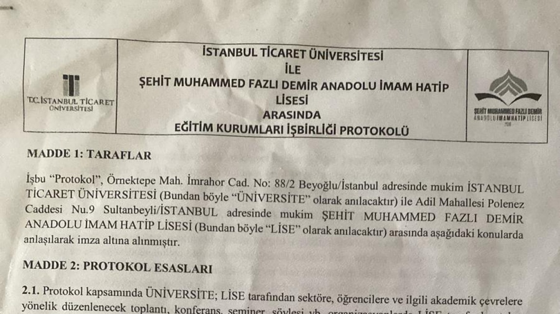 İstanbul Ticaret Üniversitesi İşbirliği Protokolü